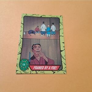 1989 Topps TMNT Framed By A Foe Trading Card 14 Teenage Mutant Ninja Turtles